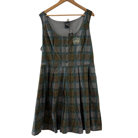 Hot Topic Outlander Lace Up Tartan Plaid Dress Nee With Tags Size 2X - Picture 3 of 7
